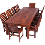 11 Piece Rectangle Wideboard Dining set in Solid Merbau