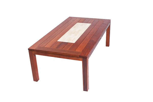 Rectangle Merbau Marble Insert table