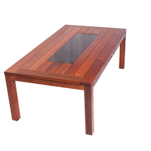 Rectangle Merbau Marble Insert table