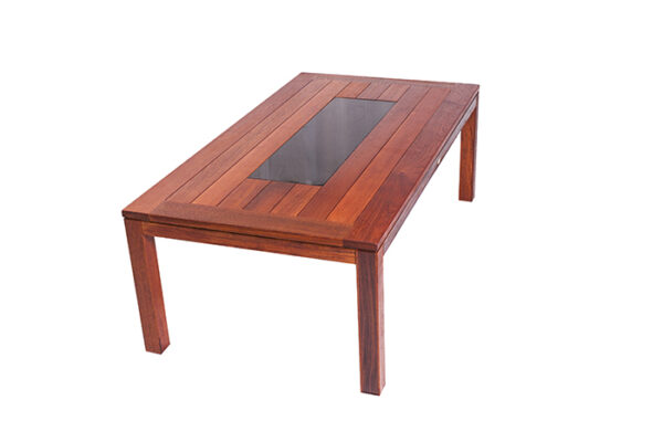 Rectangle Merbau Marble Insert table