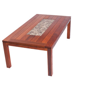 Rectangle Merbau Marble Insert table