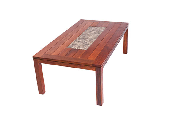 Rectangle Merbau Marble Insert table