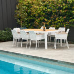 Bonn Teak 9 Pce Dining set White