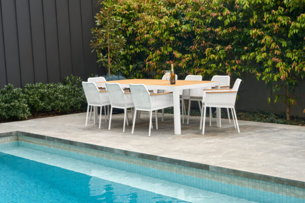Bonn Teak 9 Pce Dining set White
