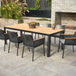 Bonn Teak 9 Pce Dining set Black