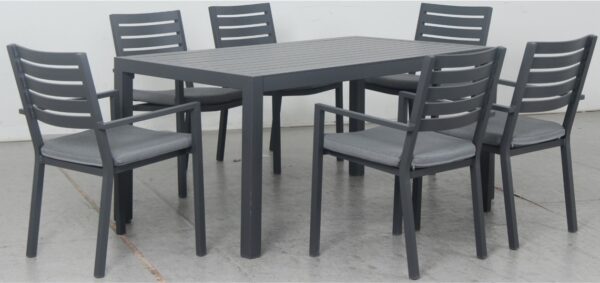 Mayfair 7 Pce Dining Set in Gunmetal