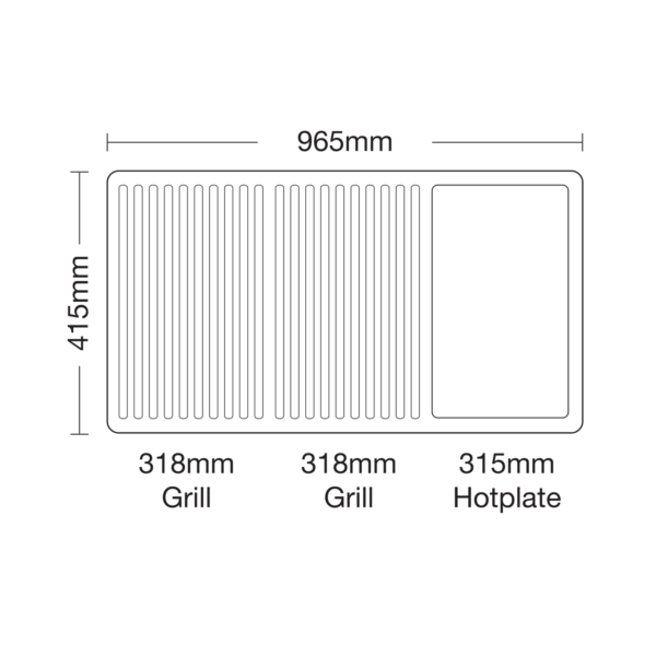 Nova MK2 Inbuilt 6 burner wside burner